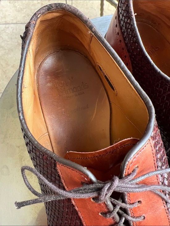 Allen Edmonds Two-Tone Brown Woven Leather Wingtip Oxfords main image 7